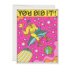 Red Cap Cards - Greeting Card - "You Did It!" Marlin Rodeo