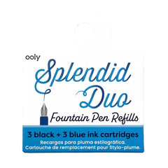 Ooly - Fountain Pen Ink Refill (3 Black + 3 Blue)