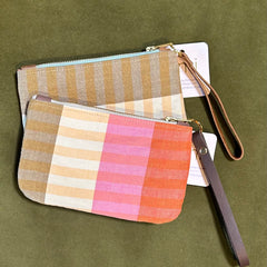 Ami Bags - Flat Zip Wristlet Fabric & Leather