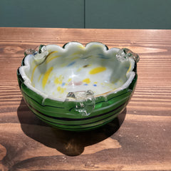 Clay + Coda- Item #120- Art Glass Stripe Ashtray