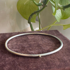 Cindre - Sterling Silver Bangle with 1 Diamond set in 14k solid gold