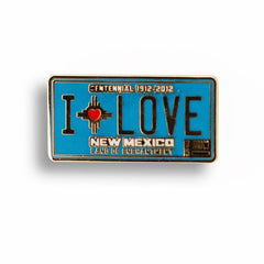 Metal - Enamel Pin - I Love New Mexico License Plate