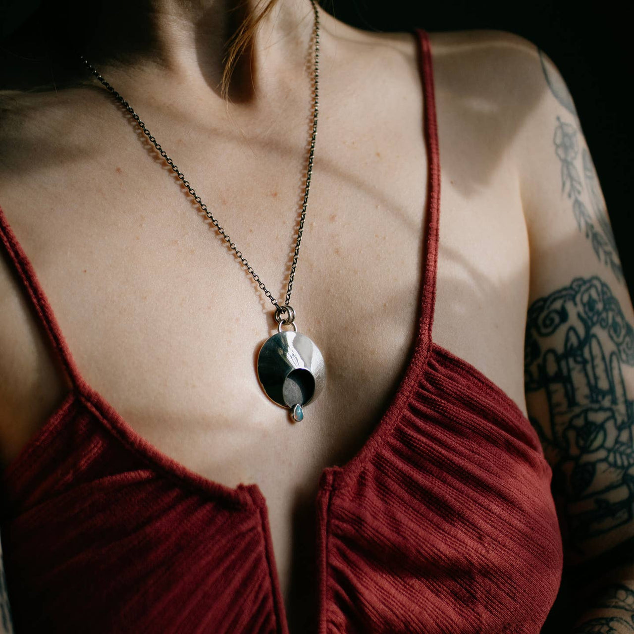 Horsethief - Opal Weeping Moon Necklace