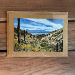 Jenny Lievois - Greeting Card - Roosevelt Lake/Saguaros