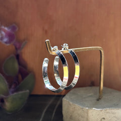 One Seed Design - Sterling Silver Triangle Wire Hoop Earrings - FB004