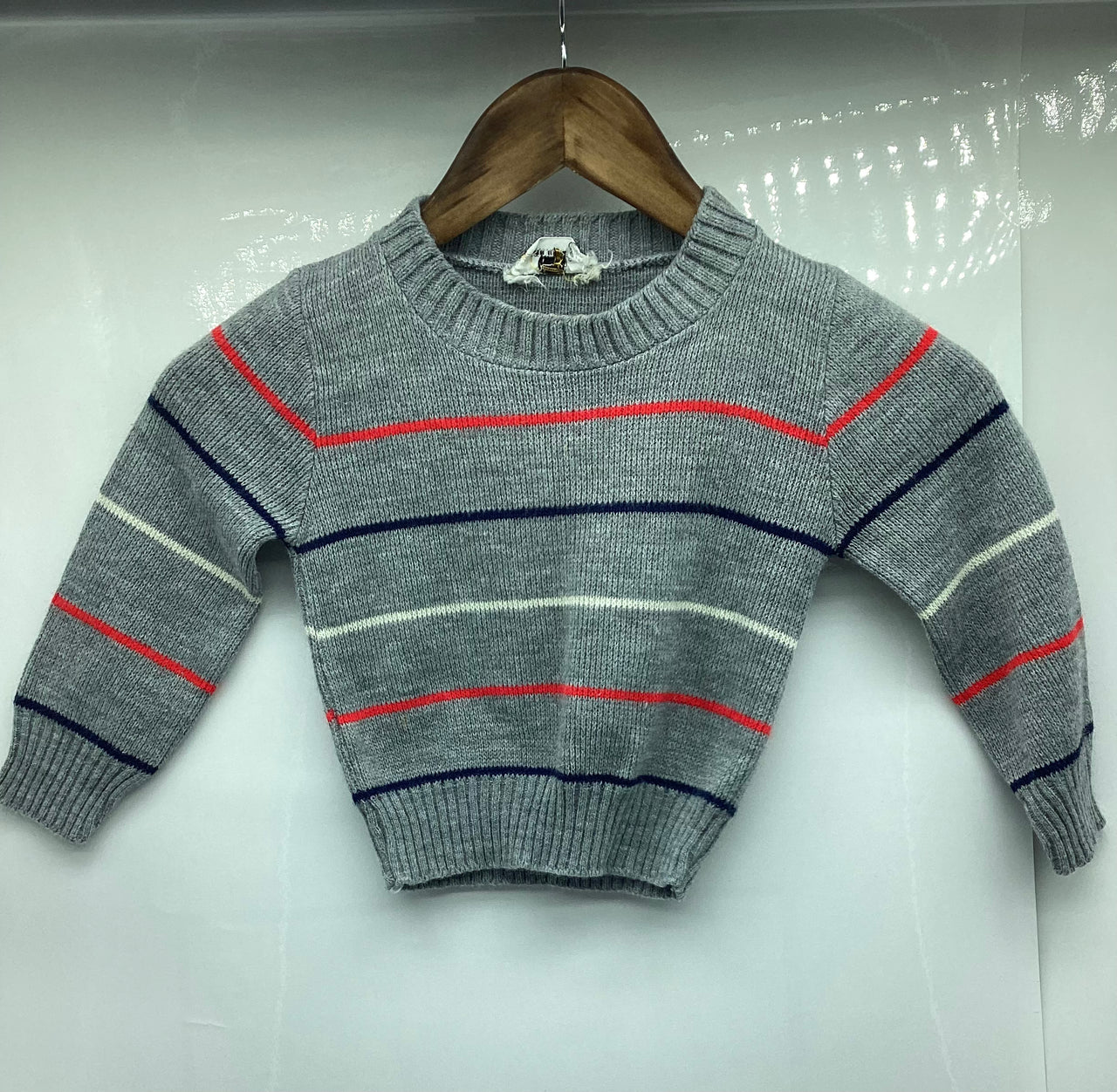Apple Vintage - Apparel - Grey Striped Sweater