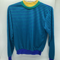 Apple Vintage - Apparel - Teal & Navy Blue Striped Sweater