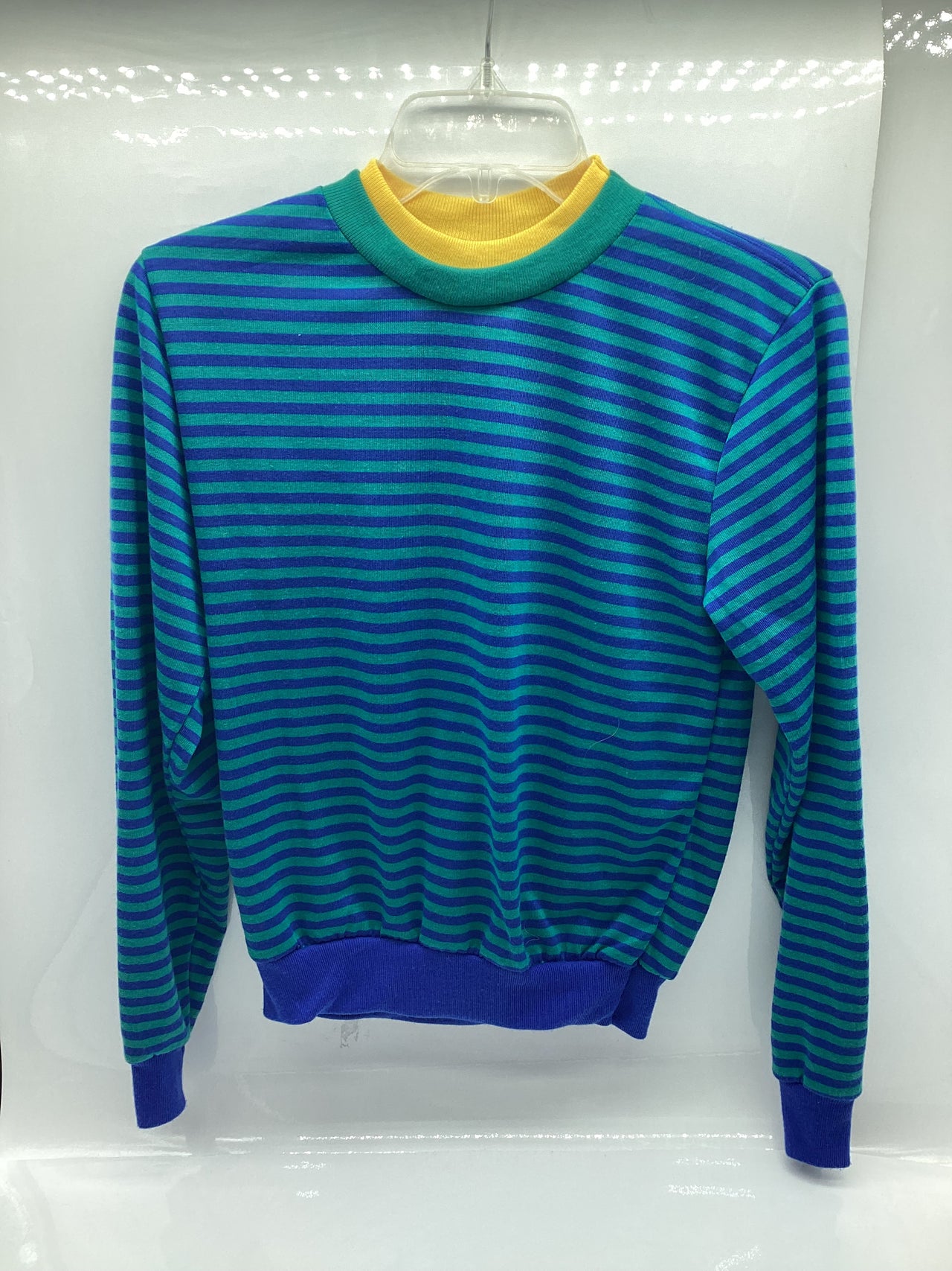 Apple Vintage - Apparel - Teal & Navy Blue Striped Sweater