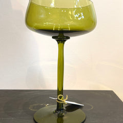 Clay + Coda- Item #118- Green Art Coupe Glass