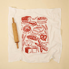 Kei & Molly - Tea Towel - Bread (Red)
