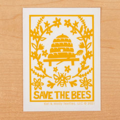 Kei & Molly - Save The Bees Sticker - Yellow