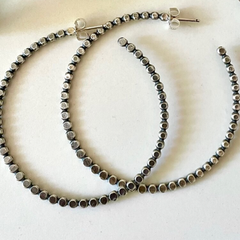 Chela Gurnee - Sterling Ball Hoops (Large)