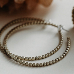 Chela Gurnee - Bronze Ball Hoops (Large)