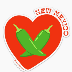 Squidly - Green Chile Heart Sticker
