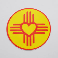 Metal- Sticker - Zia Heart Yellow Circle Sticker