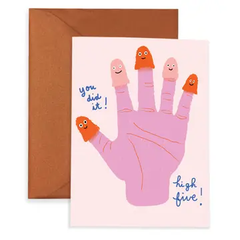 Carolyn Suzuki - Finger Puppets Gloves - You Did It Congrats - Greeting Card