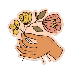 Worthwhile - Hand Holding Flower Sticker