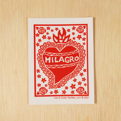 Kei & Molly - Milagro Heart Sticker - Red