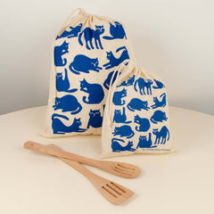 Kei & Molly - Cats Reusable Bags - Blue