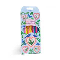 Eeboo - Colored Pencil Hearts & Birds Fluorescent