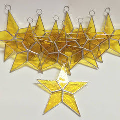STAINED GLASS STARS - HANDMADE - FLAT       BEST SELLER!: ASSORTMENT OF COLORS