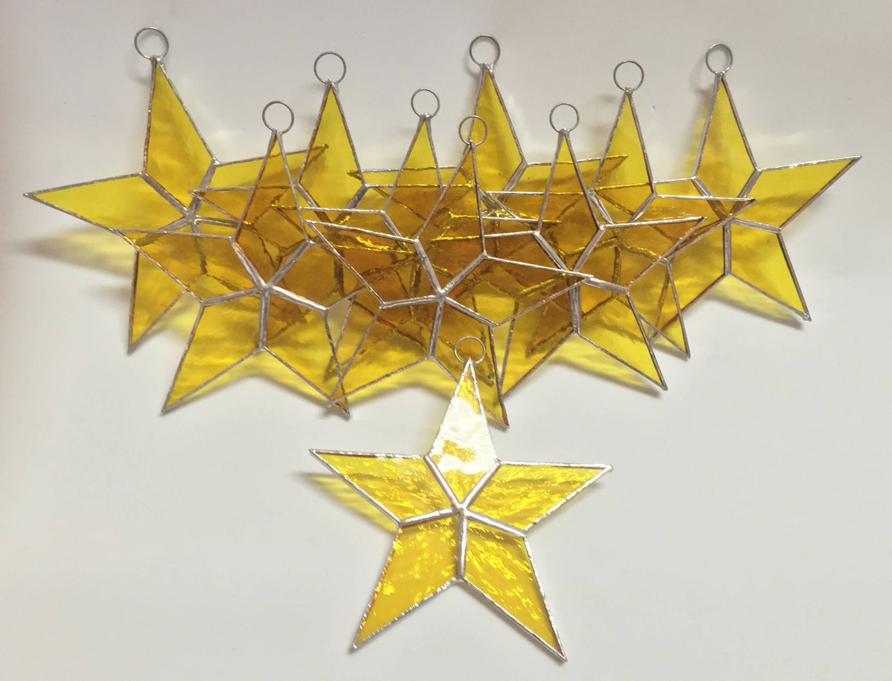 STAINED GLASS STARS - HANDMADE - FLAT       BEST SELLER!: ASSORTMENT OF COLORS