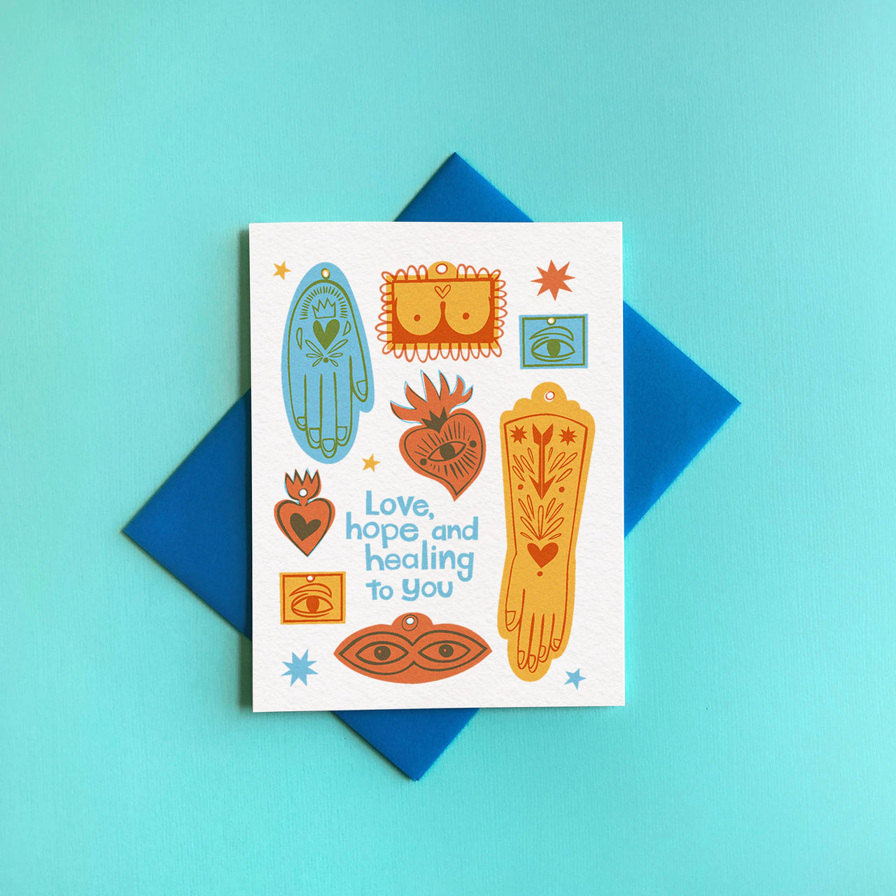 Hope and Healing Ex Voto - Get Well Risograph Greeting Card
