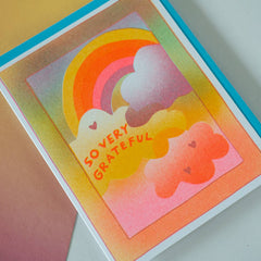 Grateful Sky - Risograph Greeting Card