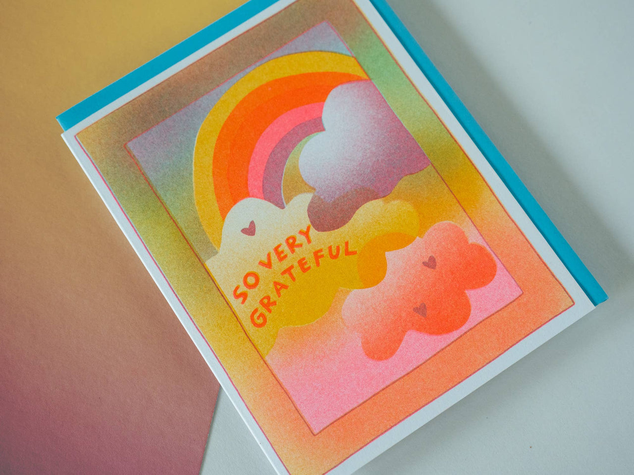 Grateful Sky - Risograph Greeting Card
