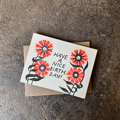 Birthday Flowers Letterpress Card