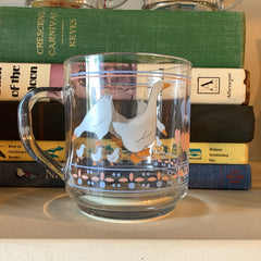 Vintage Glassware -  Vintage French Ducks Glass Cup