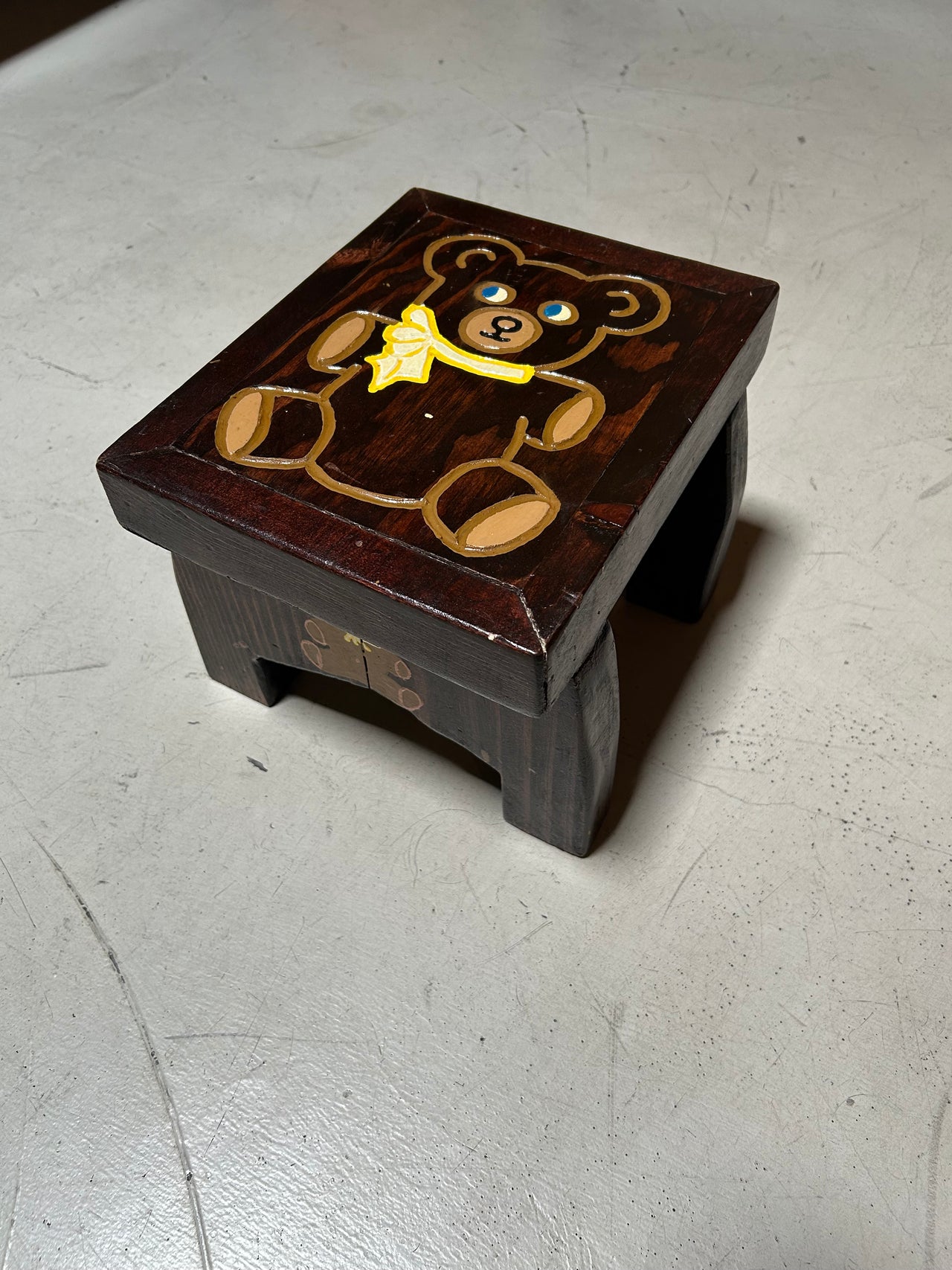 Flyby Provisions - Vintage Kids Hand-painted Wooden Stool