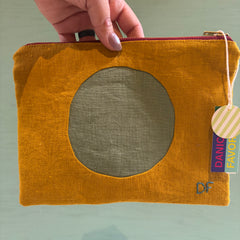 Circle Linen Zipper Pouch - Danica Favorito