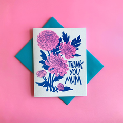 Thanks Mum Mother Risograph Greeting Card