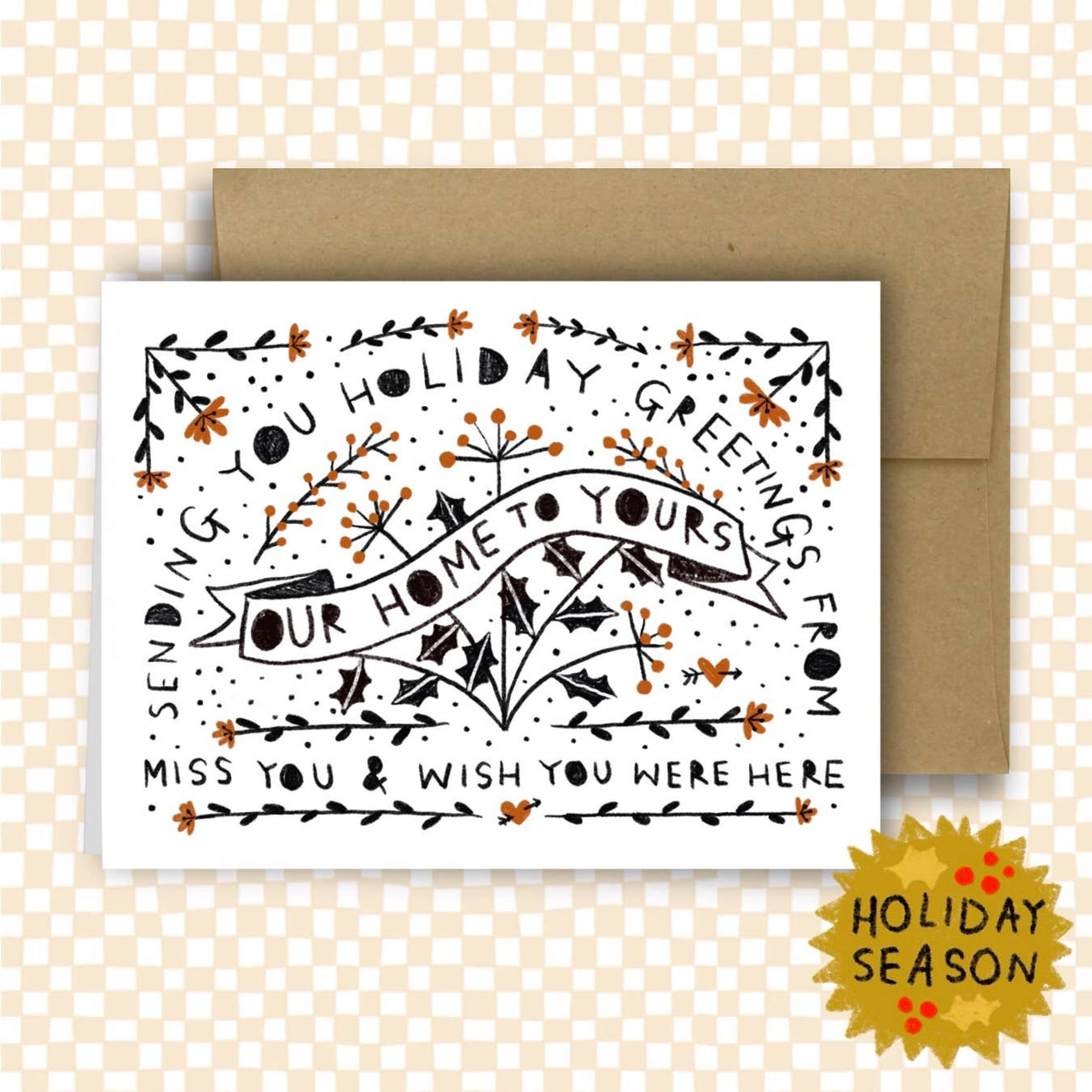 SENDING YOU HOLIDAY GREETINGS Holiday Card