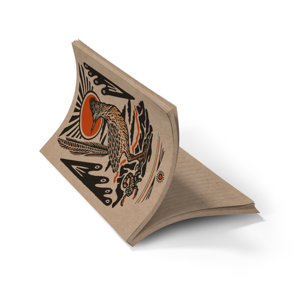 RaycoDesign — Roadrunner Out West Kraft Layflat Notebook