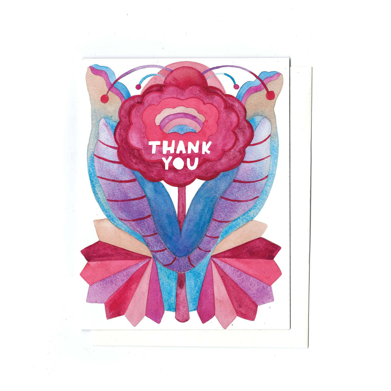 Zinnia Thank You - Folk Design Card