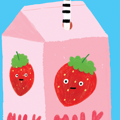 STRAWBERRY MILK - Birthday Card