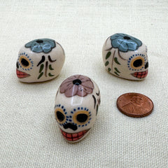  Extra Small Painted Pottery Skulls, Peru