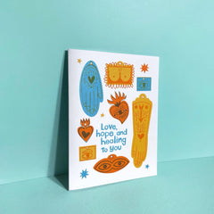 Hope and Healing Ex Voto - Get Well Risograph Greeting Card