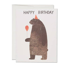 Red Cap Cards - Greeting Card - Party Bear Happy Birthday