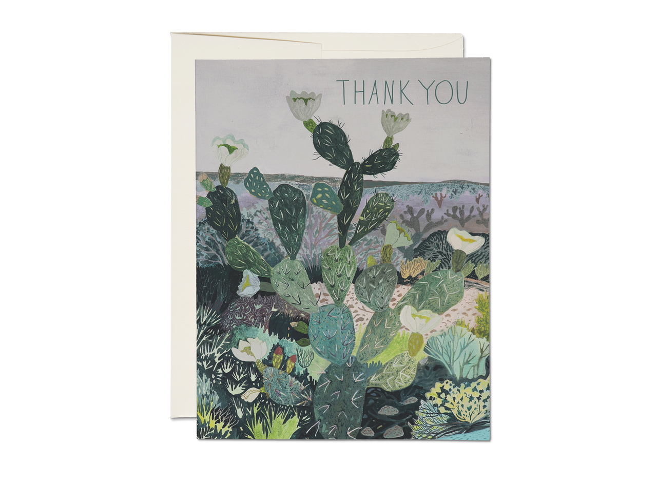 Desert Landscape thank you greeting card: Singles