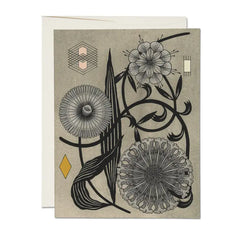 Red Cap Cards - Greeting Card - Floral Geometry