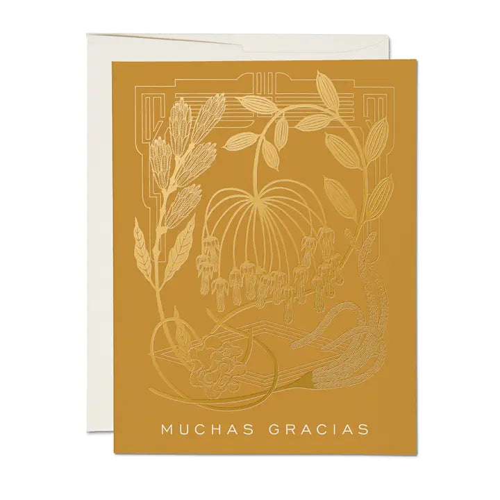 Red Cap Cards - Greeting Card - Mustard Muchas Gracias