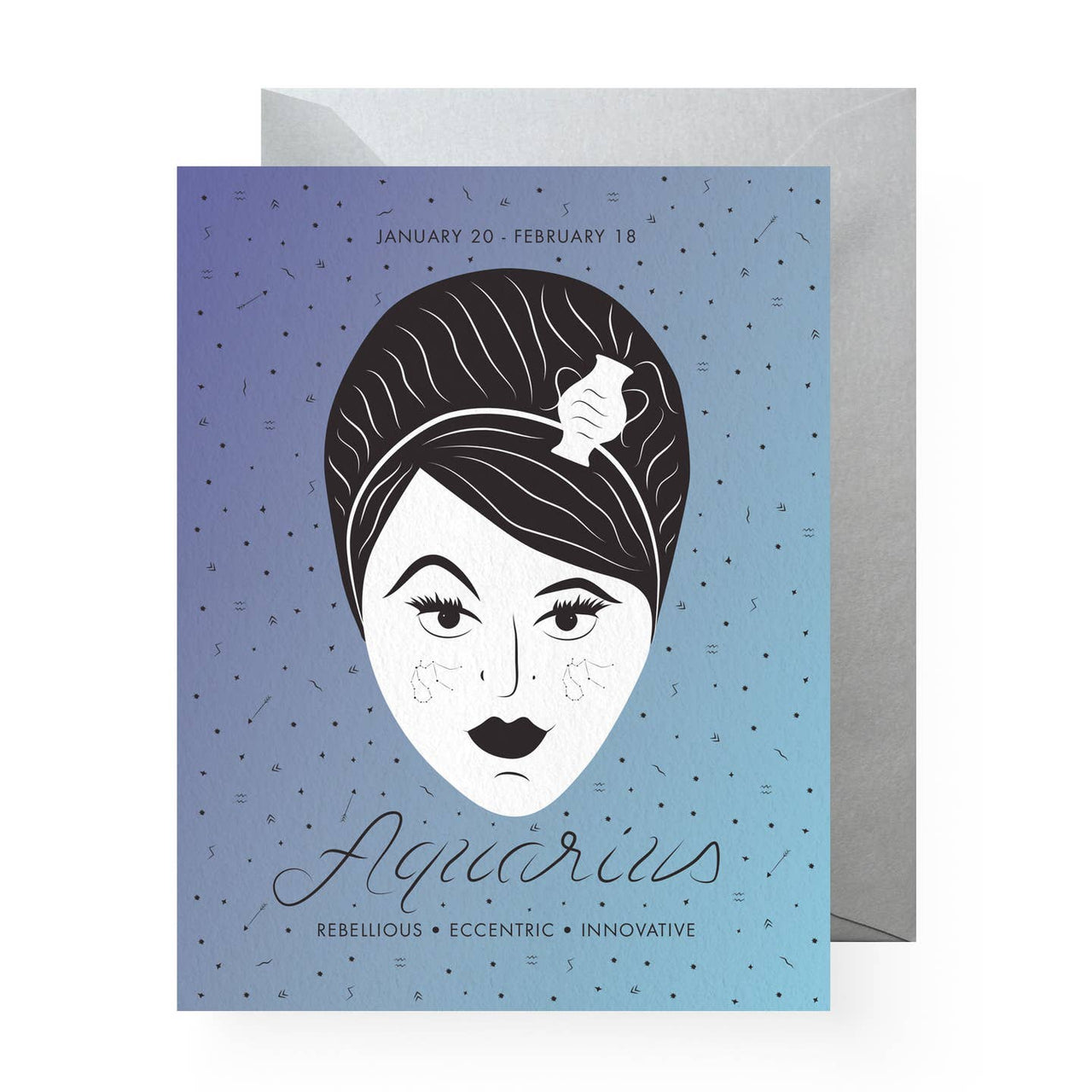 Boss Dotty - Zodiac Greeting Card - Aquarius