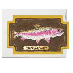 Red Cap Cards - Greeting Card - Mounted Fish Birthday