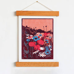 Poppies and Chicory Art Print