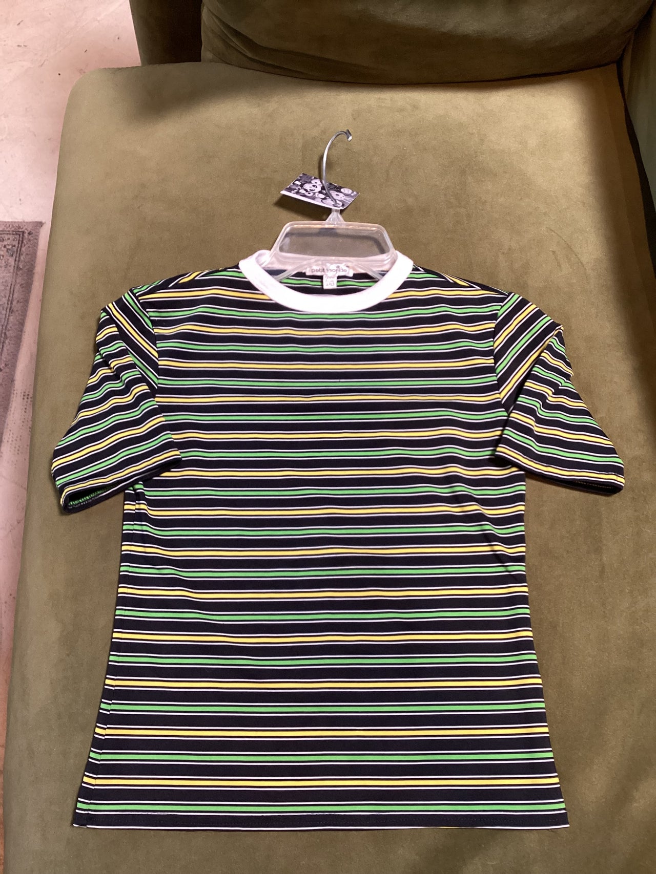 Apple Vintage - Apparel - Yellow green striped tee