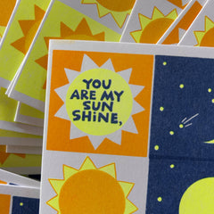 Sunshine, Starlight, Moonbeam - Risograph Greeting Card