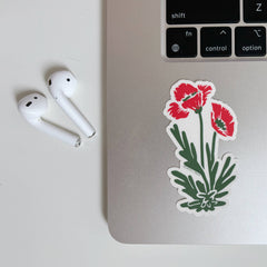 Eco Friendly Poppies Die Cut Sticker